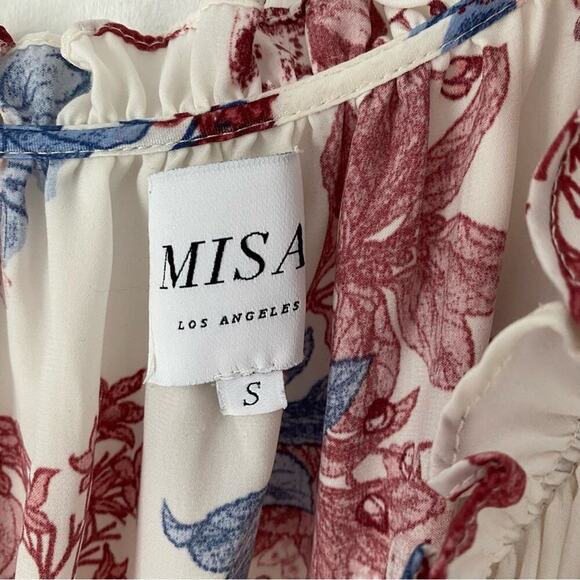 Misa Rare Cecilia Red White Blue Ruffle Mini Dress size small - Picture 8 of 10